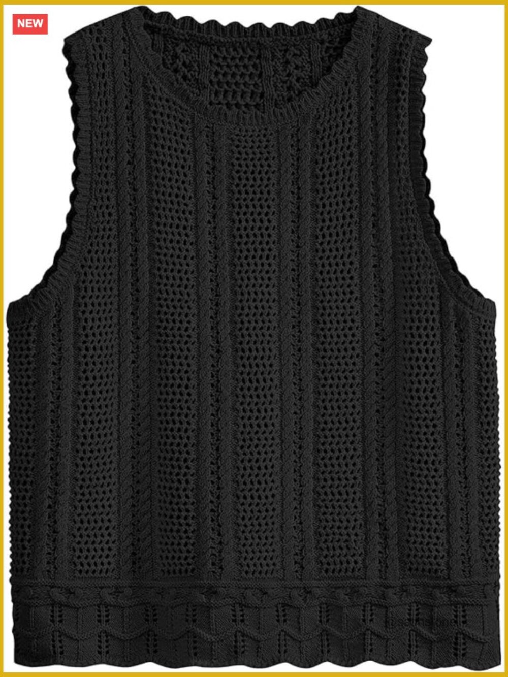 Crochet Sweater Vest Tank Top Beach Cover Up Sleeveless Summer Top